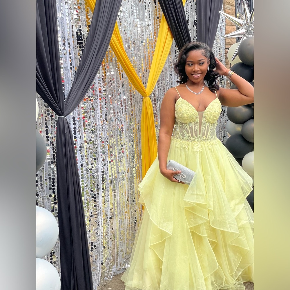 Camille La Vie Yellow Prom Dress